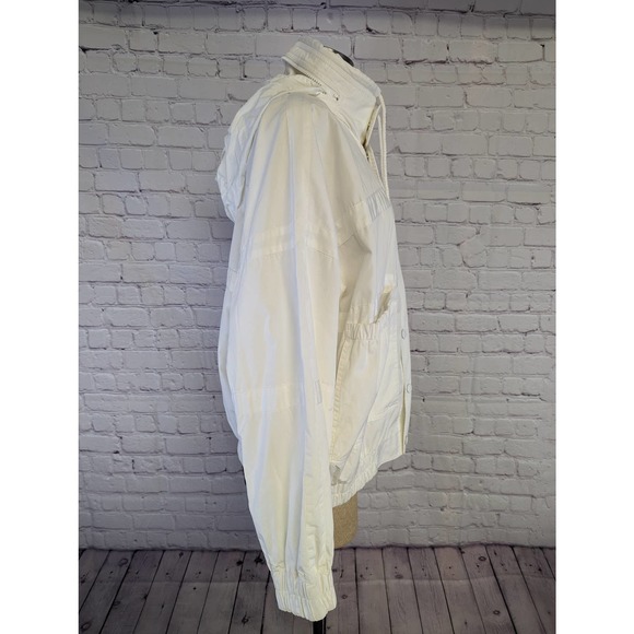 Lacoste White Snap Closure Hooded Track Jacket Size 46 - Picture 3 of 10